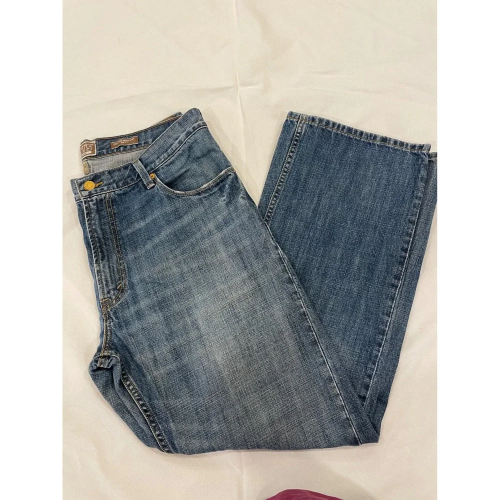 VTG Levis 557 Jeans Mens 36x32 Medium Wash Relaxed Bootcut Crosshatch Denim 2008